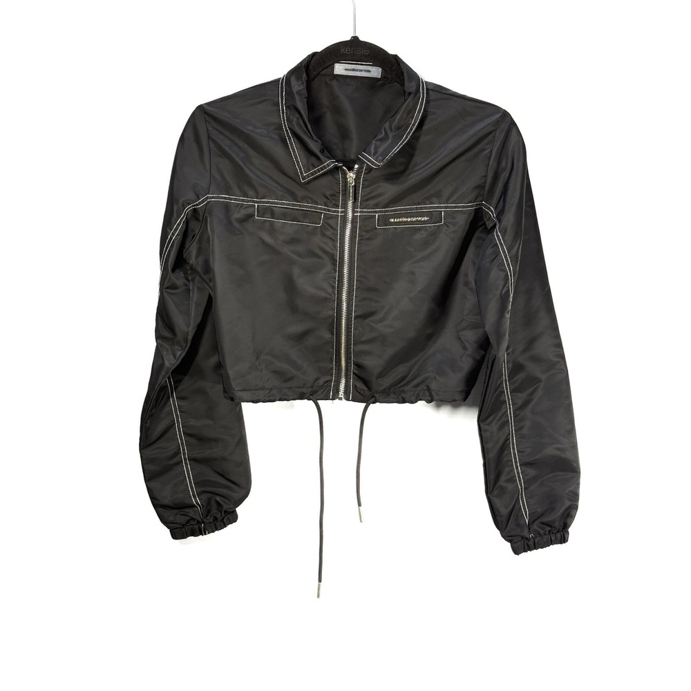 Maniere De Voir Cropped Nylon Jacket Sz 0 Windbreaker Gorpcore Streetware Punk